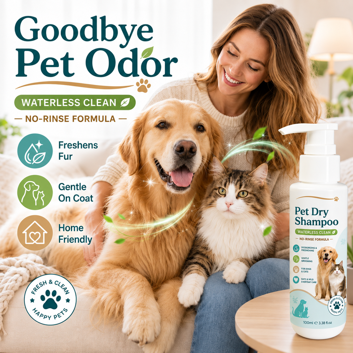 🥳HOT SALE🥳💞Waterless pet freshener, No-rinse, deodorizing & gentle. Fresh pet in minutes – grab yours! ✅