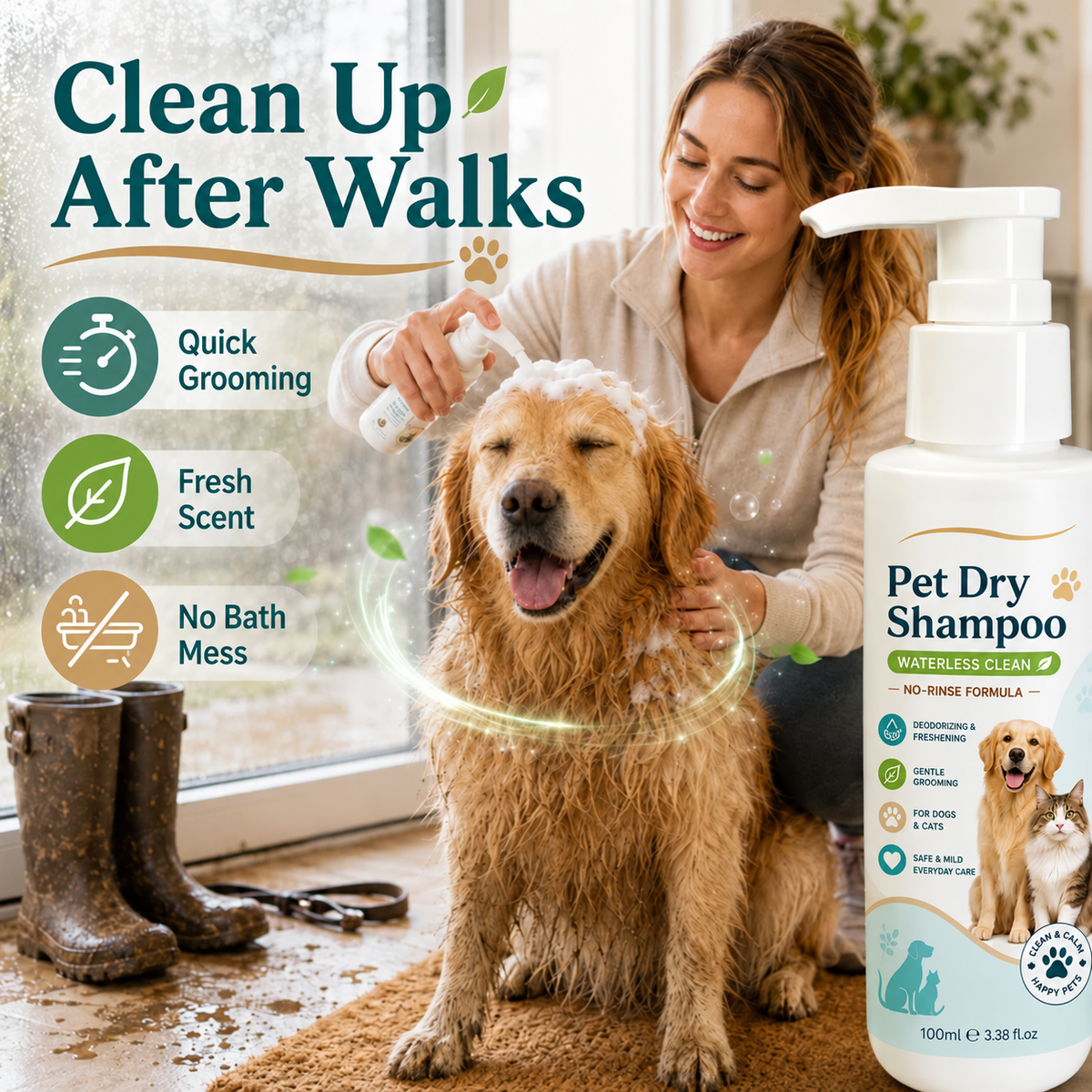🥳HOT SALE🥳💞Waterless pet freshener, No-rinse, deodorizing & gentle. Fresh pet in minutes – grab yours! ✅